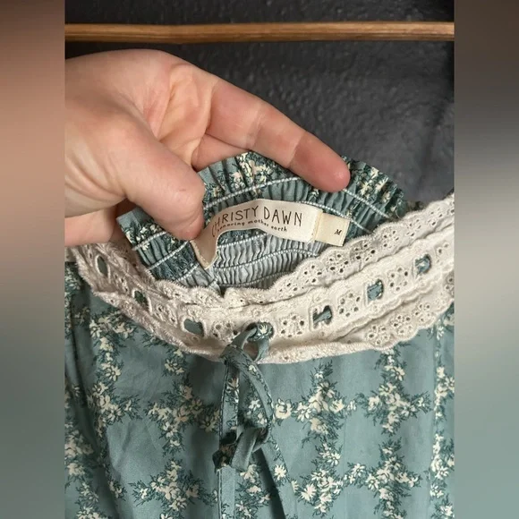 Christy Dawn teal trellis Emma - Picture 4 of 6